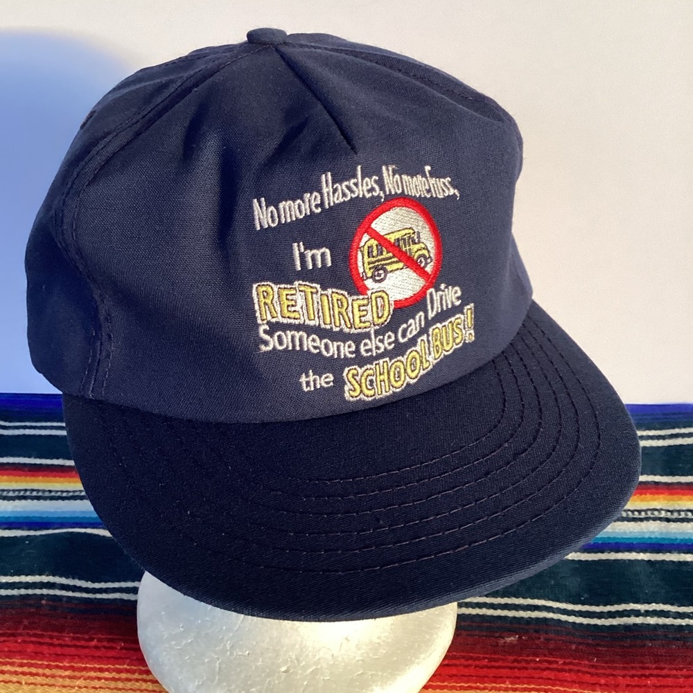 Vintage modern retired school bus driver hat made in USA